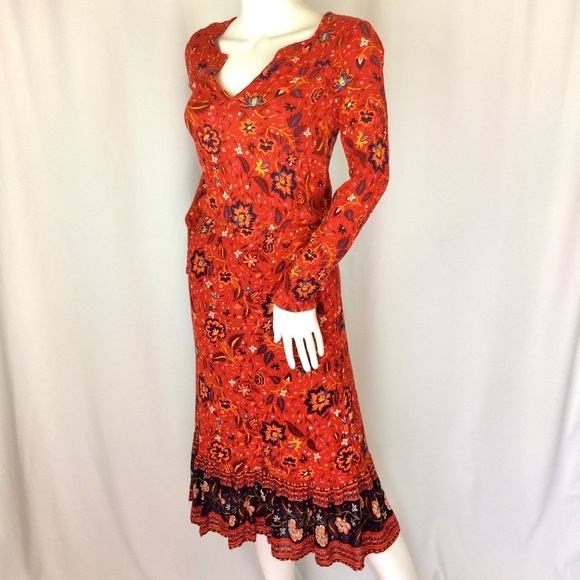 Old Navy Dresses & Skirts - OLD NAVY ORANGE BOHO MIDI DRESS XS